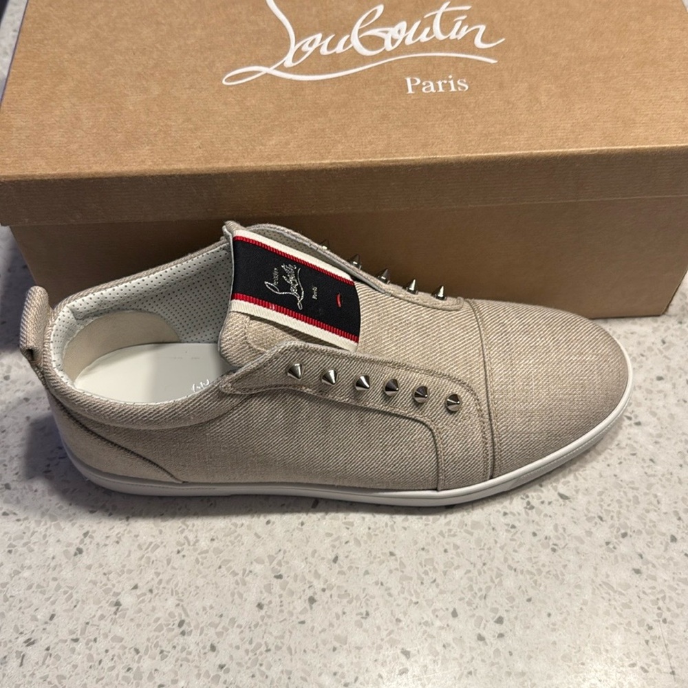 Christian Louboutin Men's F.A.V. Fique Linen Sneakers